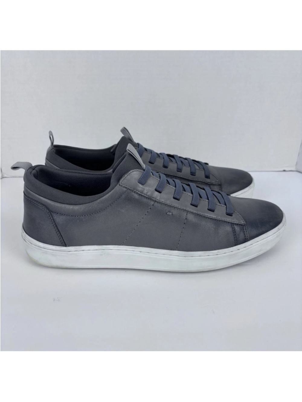Martin Dingman Shoes Cameron Sheep Skin Leather Slip On Mens Sz 10.5 M Gray READ